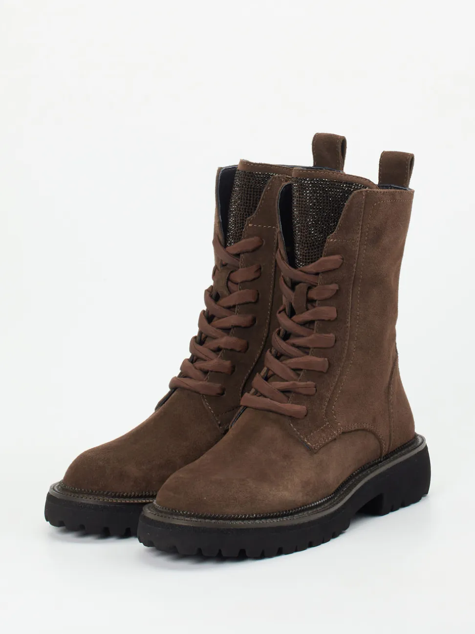 Maripé – Schnürboots aus Veloursleder Braun