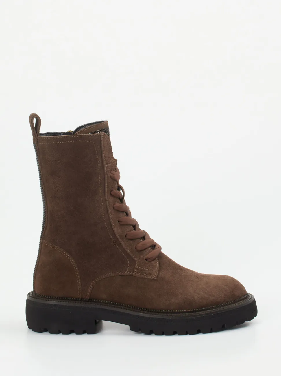 Maripé – Schnürboots aus Veloursleder Braun