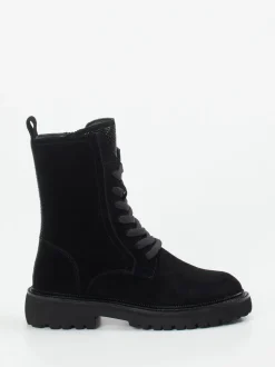 Maripé – Schnürboots aus Veloursleder Schwarz