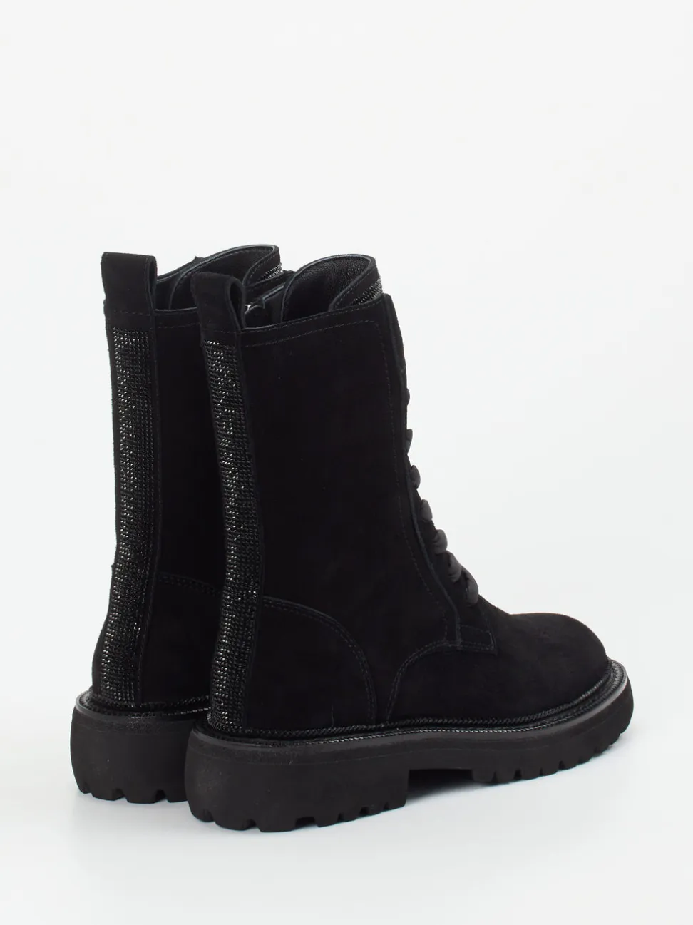 Maripé – Schnürboots aus Veloursleder Schwarz