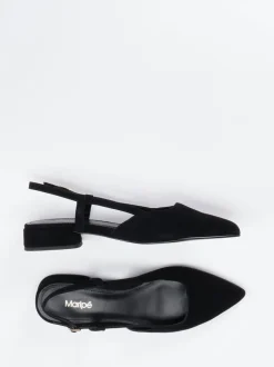 Maripé – Slingback-Ballerinas aus Veloursleder schwarz