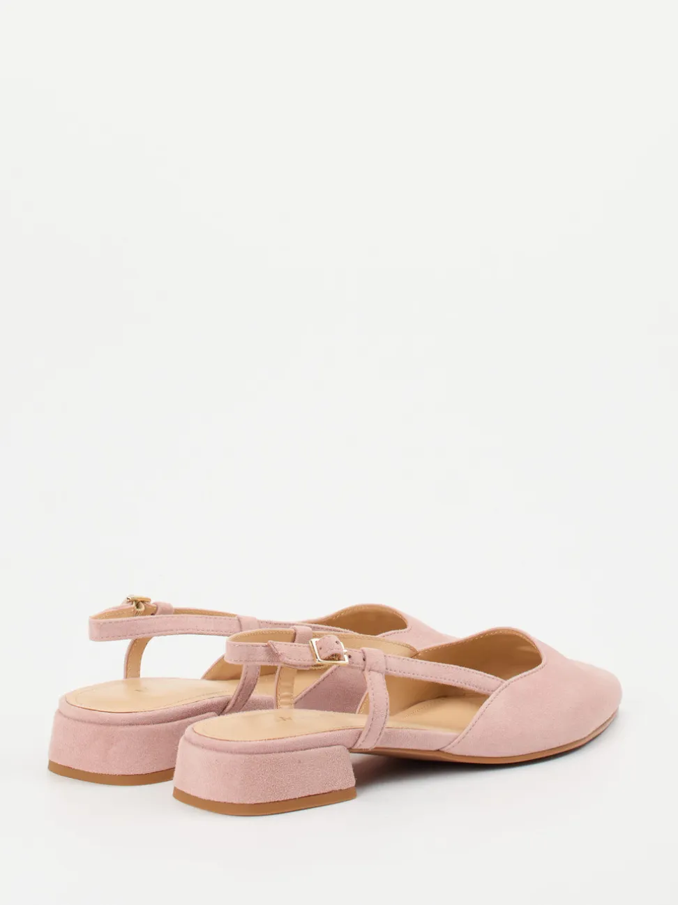 Maripé – Slingback-Ballerinas aus Veloursleder rosa