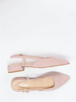 Maripé – Slingback-Ballerinas aus Veloursleder rosa
