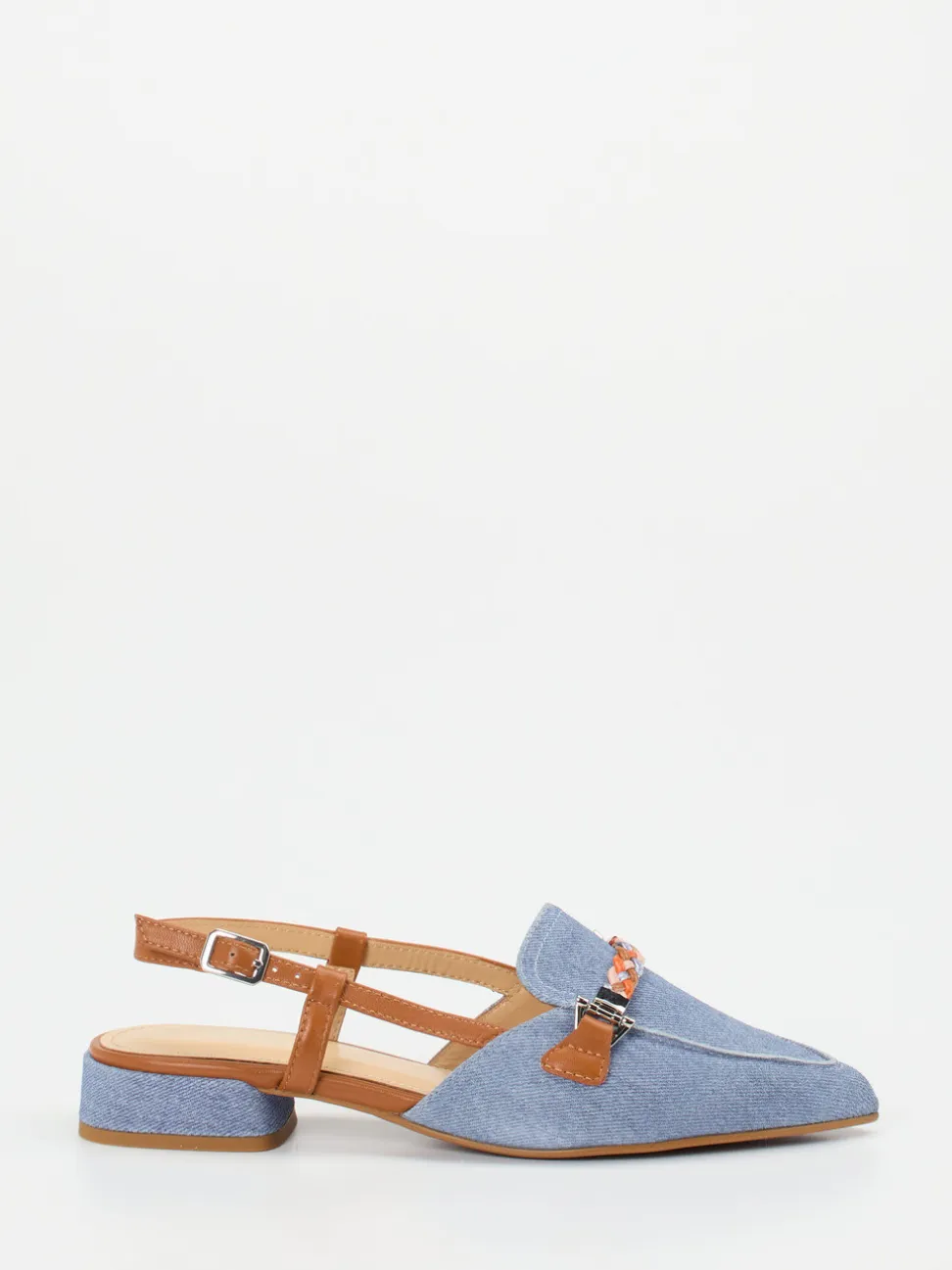 Maripé – Slingback-Loafer aus Veloursleder jeansblau