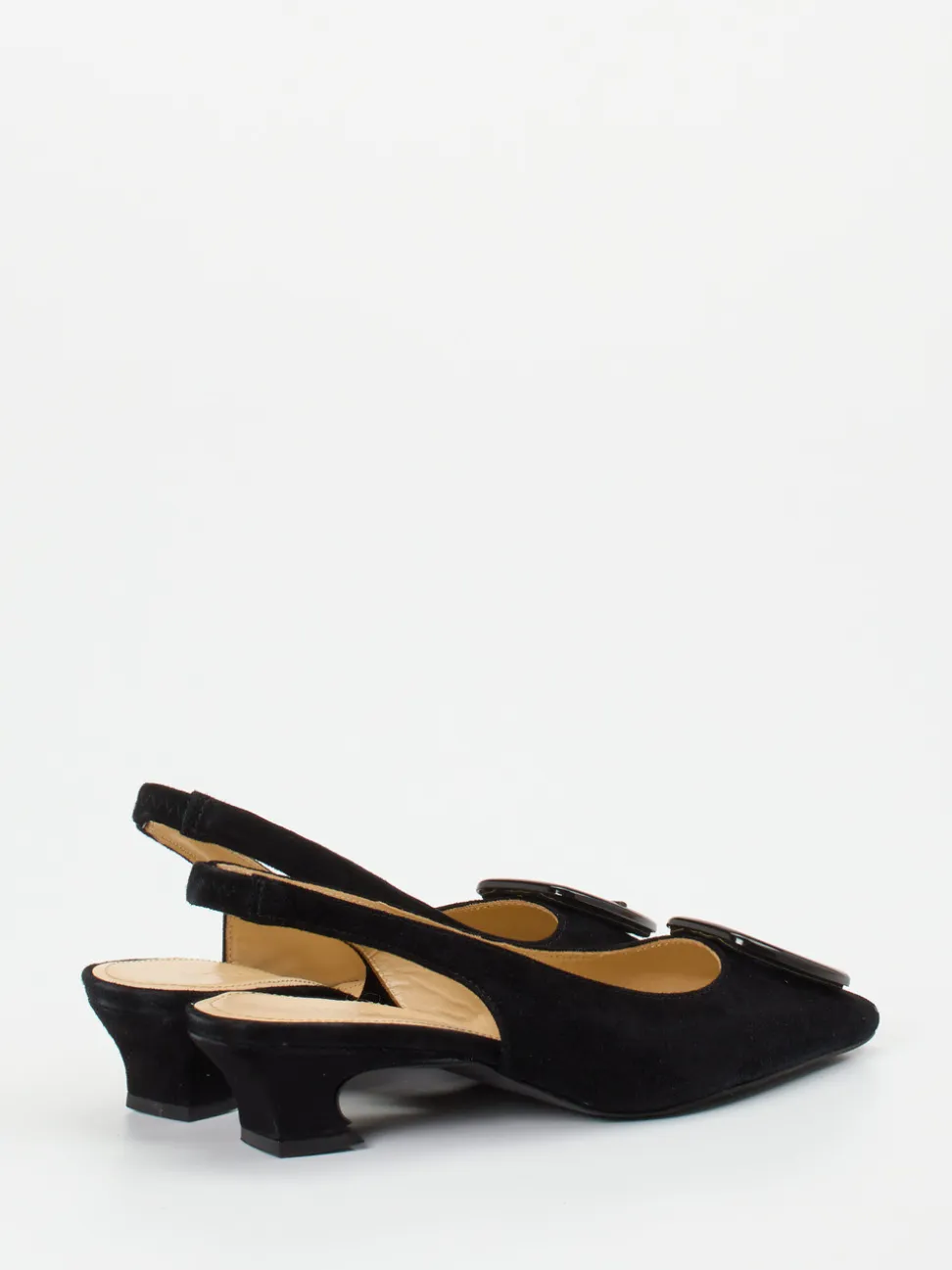 Maripé – Slingback-Pumps aus Veloursleder schwarz