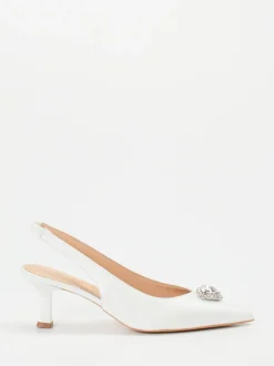 Maripé – Slingback-Pumps aus Lammleder weiß