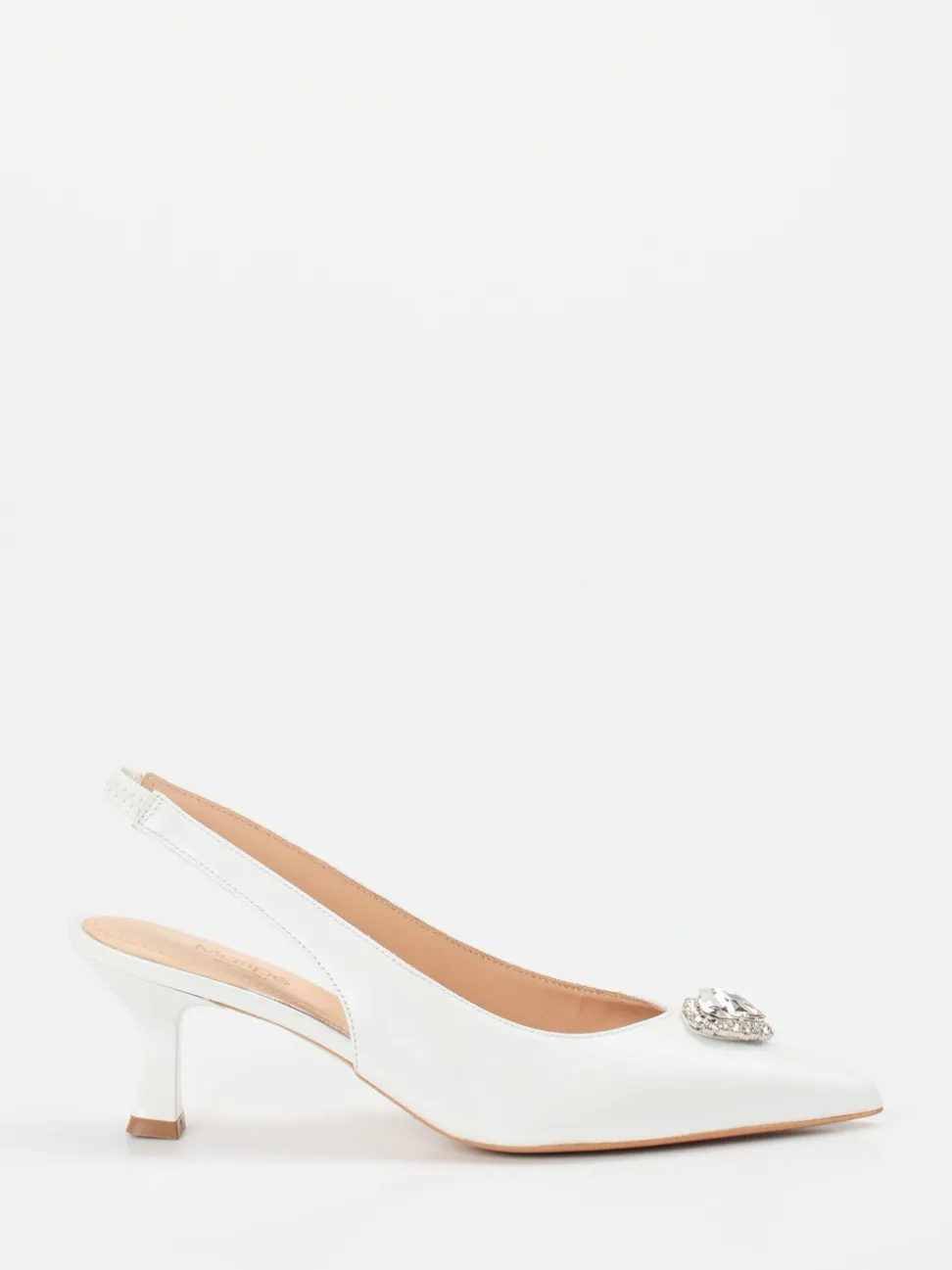 Maripé – Slingback-Pumps aus Lammleder weiß