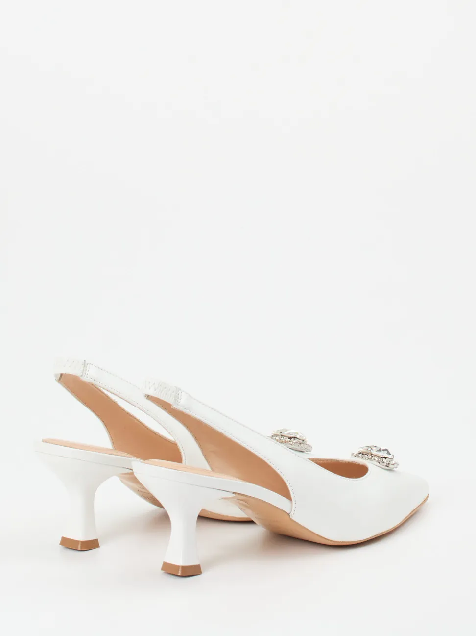 Maripé – Slingback-Pumps aus Lammleder weiß