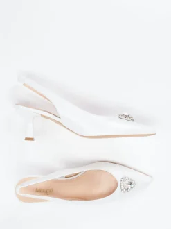 Maripé – Slingback-Pumps aus Lammleder weiß