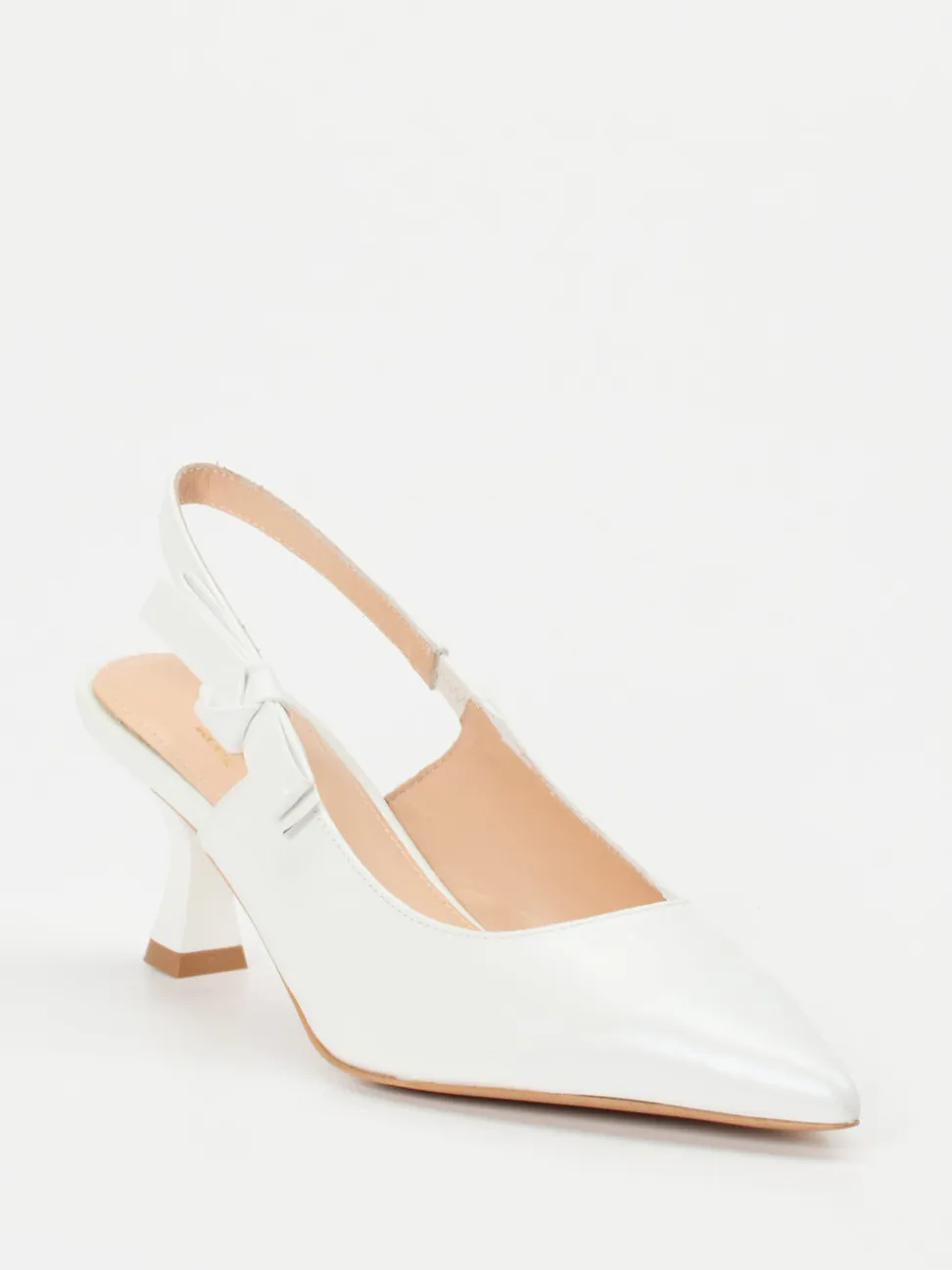 Maripé – Slingback-Pumps aus Lammleder Weiß