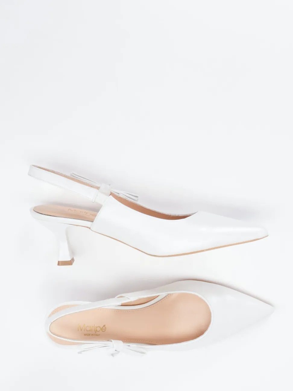 Maripé – Slingback-Pumps aus Lammleder Weiß