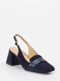 Maripé – Slingback-Pumps aus Veloursleder Blau