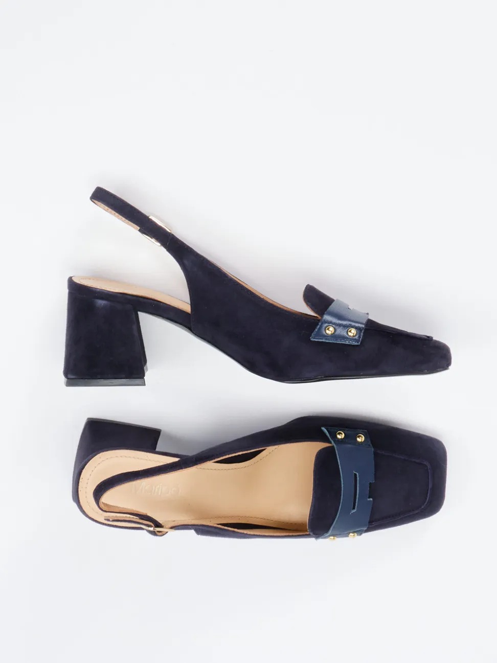 Maripé – Slingback-Pumps aus Veloursleder Blau