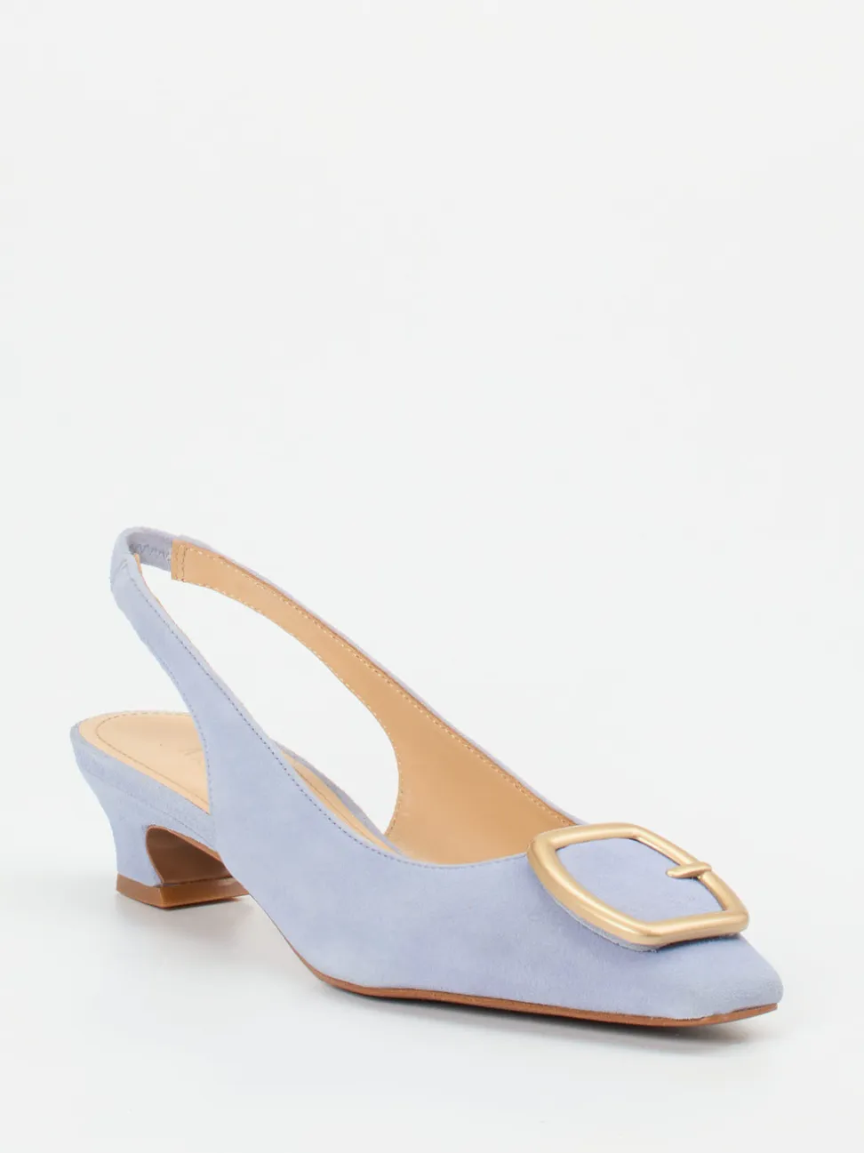 Maripé – Slingback-Pumps aus Veloursleder lavendelblau