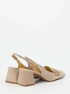 Maripé – Slingback-Pumps aus Veloursleder Beige