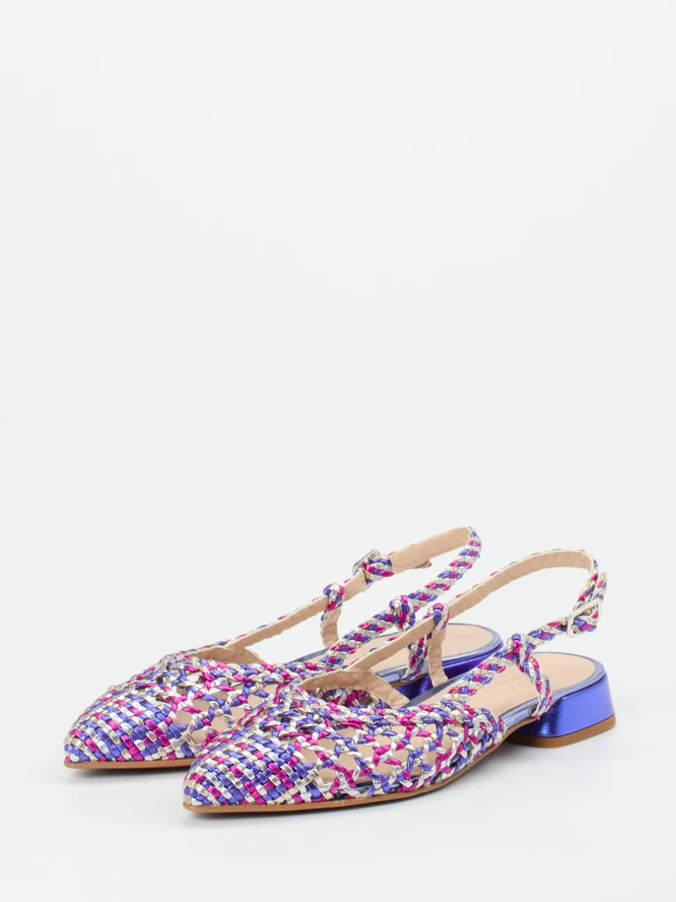 Maripé – Slingbacks aus Metallicleder mehrfarbig