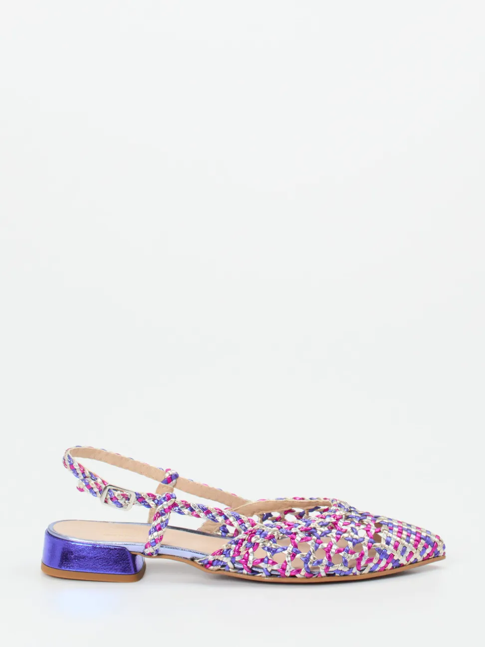 Maripé – Slingbacks aus Metallicleder mehrfarbig