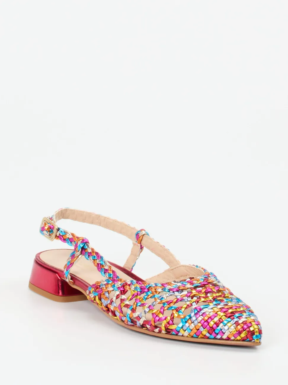 Maripé – Slingbacks aus Metallicleder multicolor