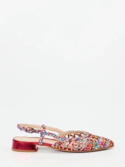 Maripé – Slingbacks aus Metallicleder multicolor