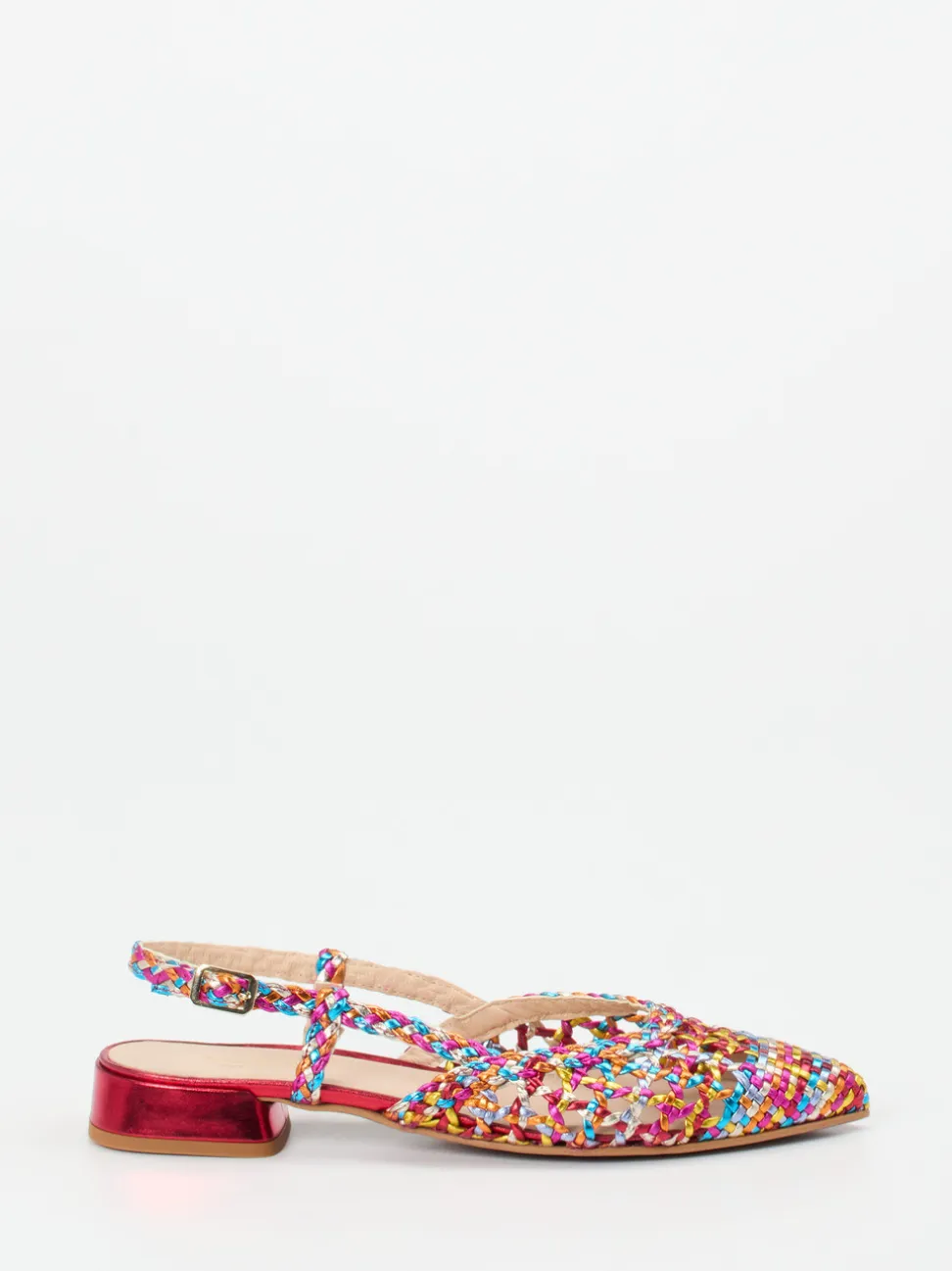 Maripé – Slingbacks aus Metallicleder multicolor