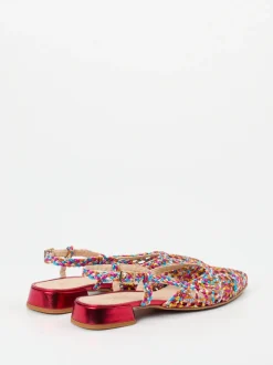 Maripé – Slingbacks aus Metallicleder multicolor