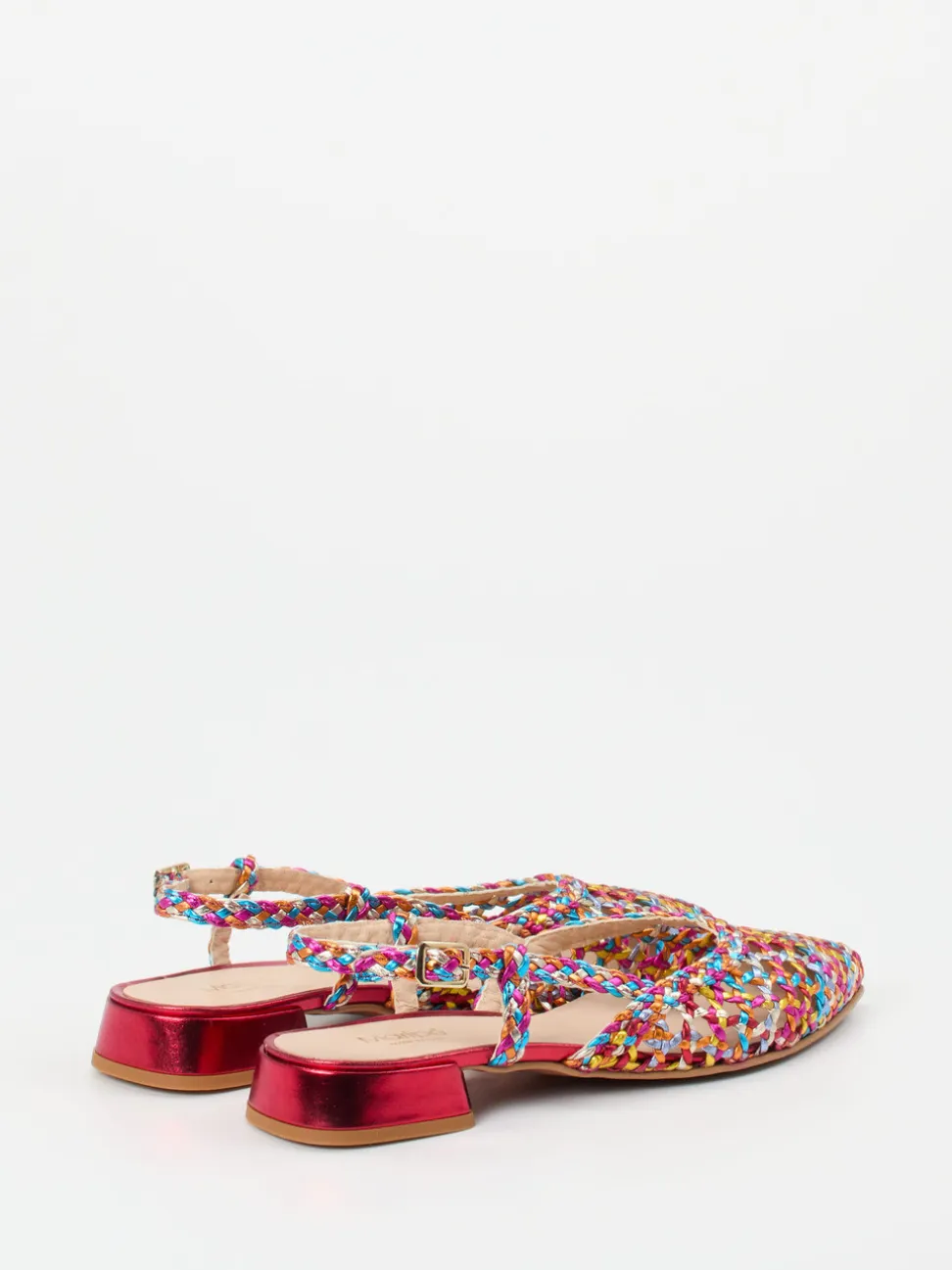 Maripé – Slingbacks aus Metallicleder multicolor