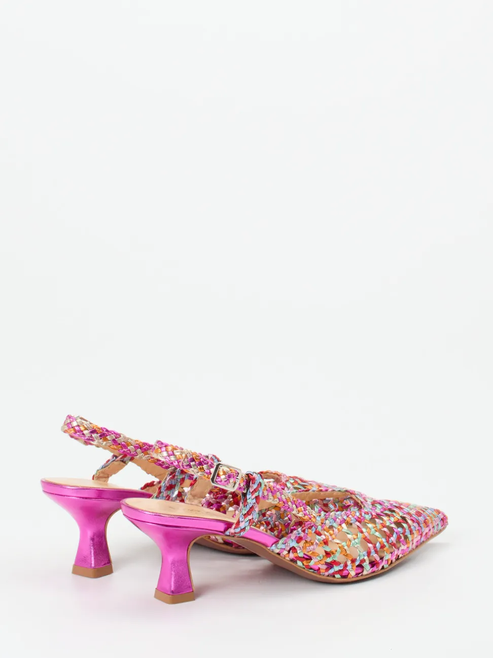 Maripé – Slingpumps aus Metallicleder multicolor