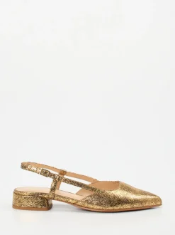 Maripé – Slingpumps aus Veloursleder in Gold