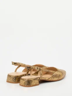 Maripé – Slingpumps aus Veloursleder in Gold
