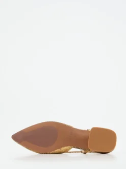Maripé – Slingpumps aus Veloursleder in Gold