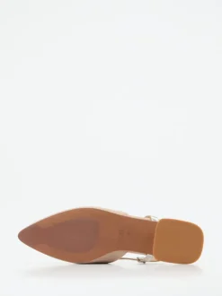 Maripé – Slingpumps aus Veloursleder Beige-Metallic