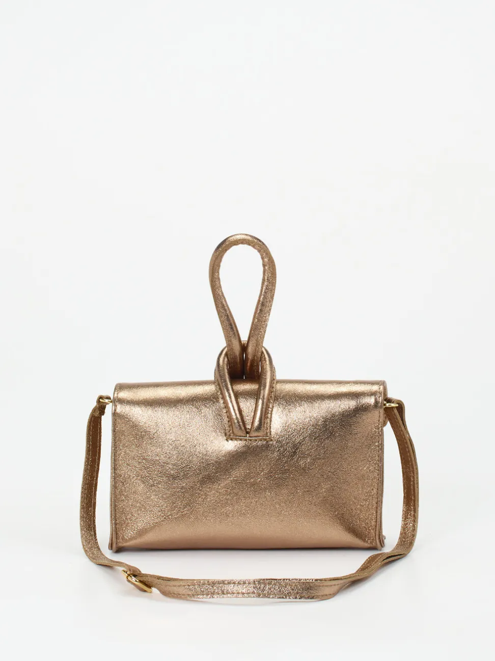 Marlon Firenze – Clutch aus Metallicleder in Bronzegold