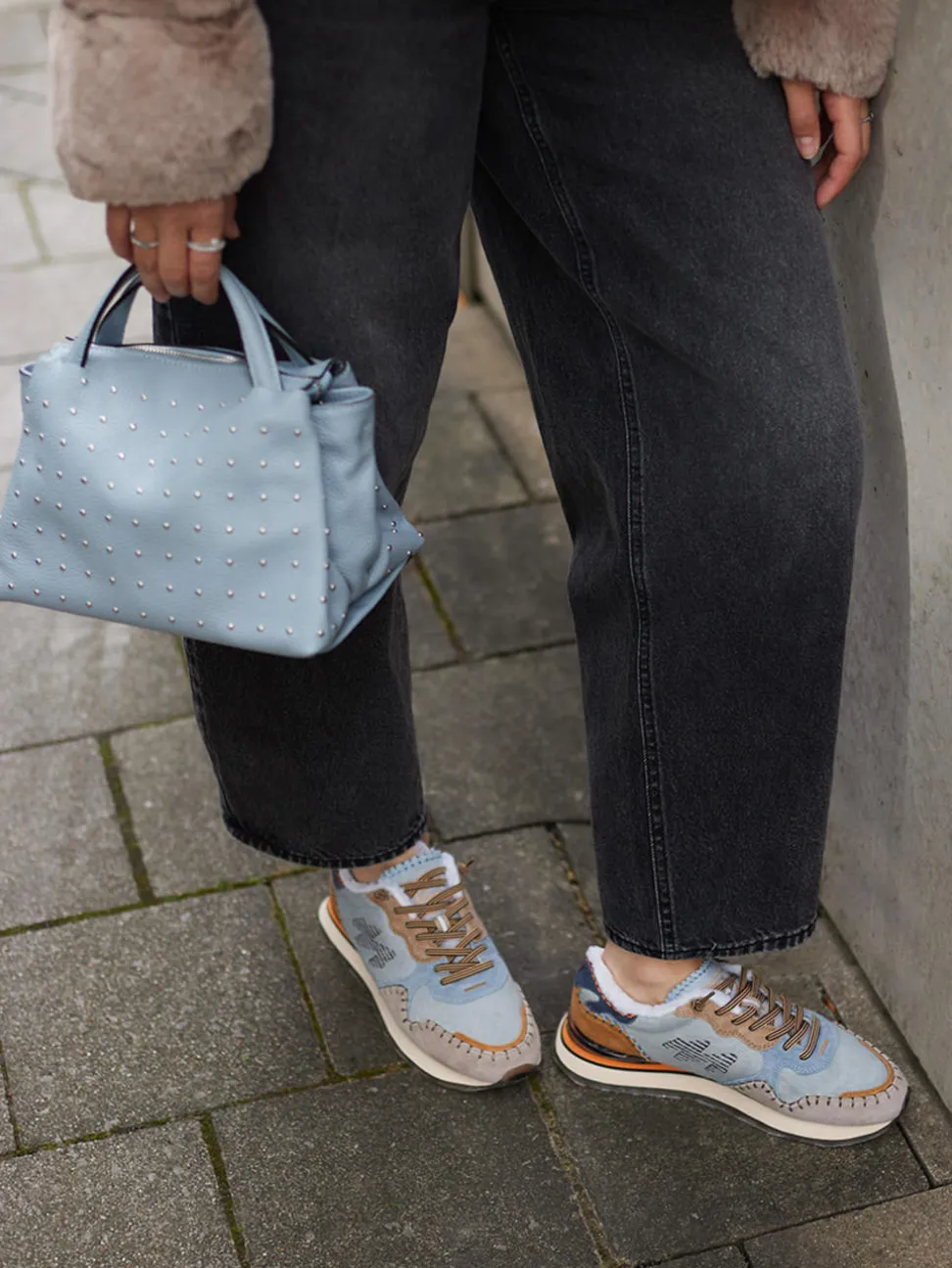Marlon Firenze – Handtasche aus Kalbleder hellblau