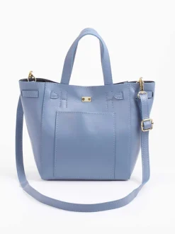 Marlon Firenze – Handtasche aus Lammleder taubenblau