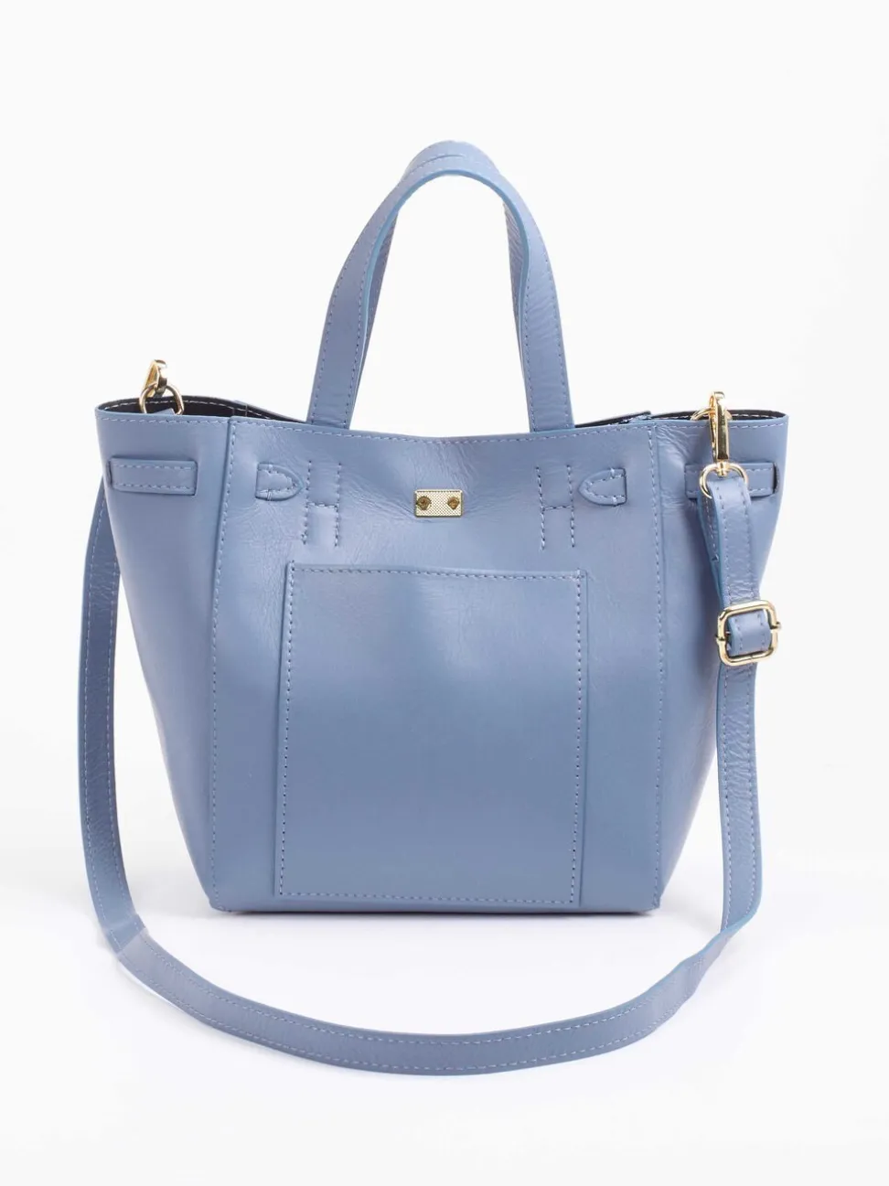 Marlon Firenze – Handtasche aus Lammleder taubenblau