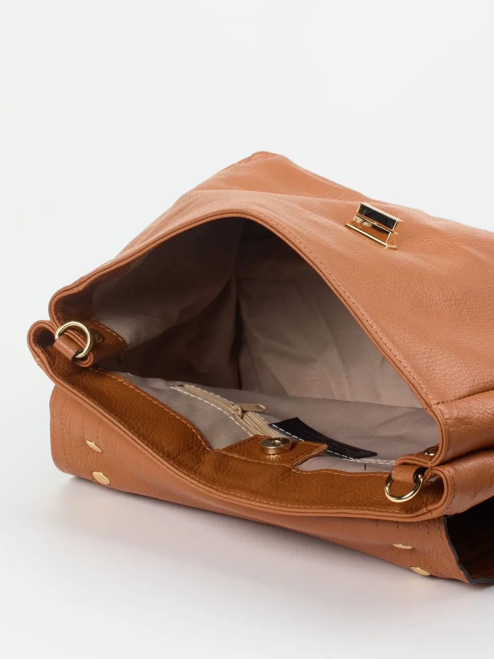 Marlon Firenze – Handtasche aus Lammleder Cognacbraun
