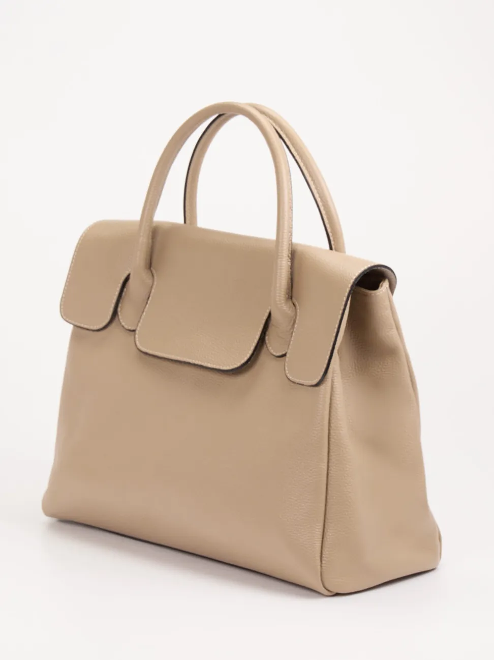 Marlon Firenze – Henkeltasche aus Kalbleder Beigebraun