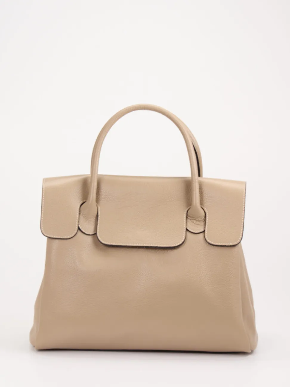 Marlon Firenze – Henkeltasche aus Kalbleder Beigebraun