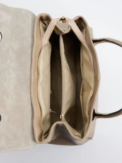 Marlon Firenze – Henkeltasche aus Kalbleder Beigebraun