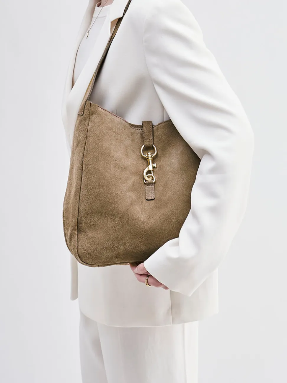 Marlon Firenze – Hobo Bag aus Kalbleder in Taupe