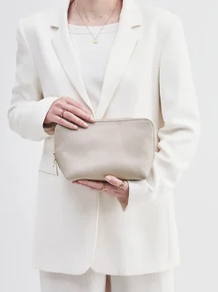 Marlon Firenze – Kosmetiktasche aus Kalbleder Beige