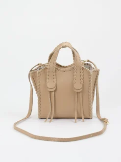 Marlon Firenze – Mini Tote Bag aus Kalbleder Taupe