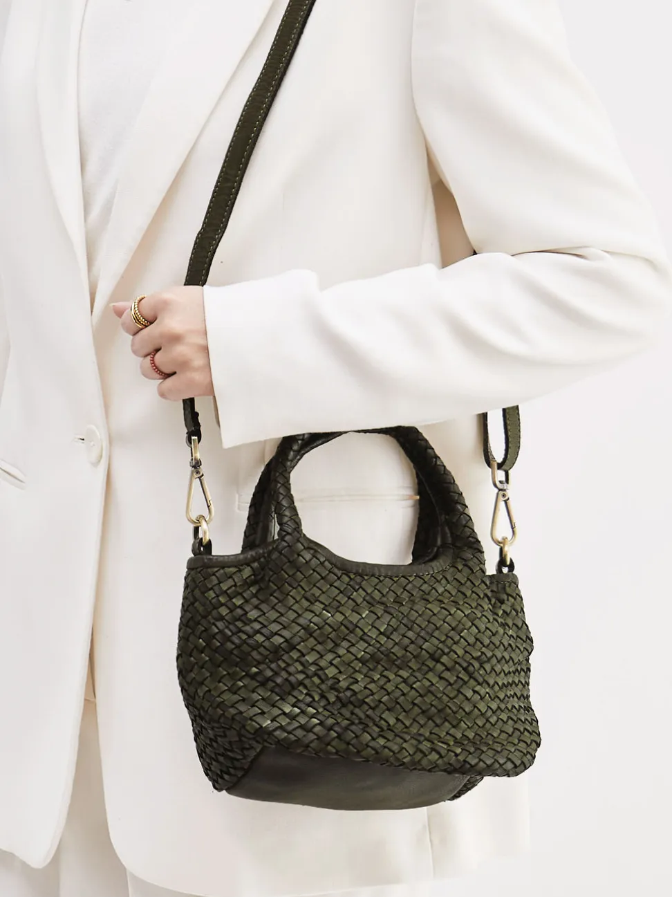 Marlon Firenze – Mini Tote Bag aus Kalbleder Olivgrün