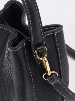 Marlon Firenze – Mini-Bucket Bag aus Kalbleder Schwarz