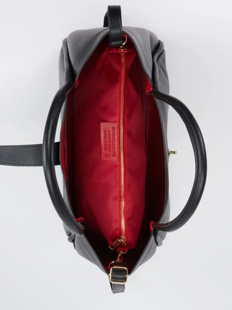 Marlon Firenze – Schultertasche aus Kalbleder Schwarz
