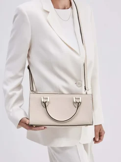 Marlon Firenze – Schultertasche aus Kalbleder Cremebeige