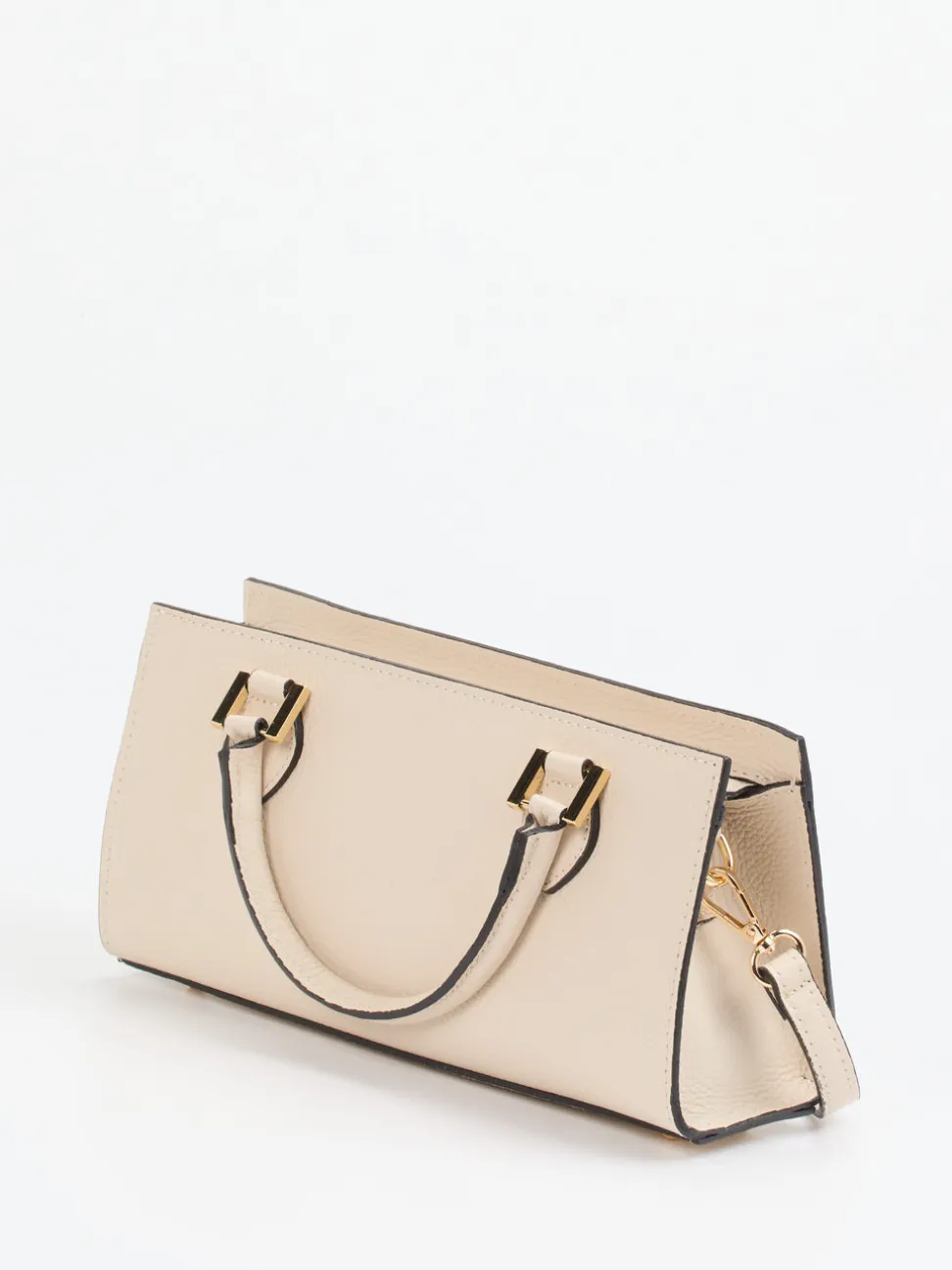Marlon Firenze – Schultertasche aus Kalbleder Cremebeige