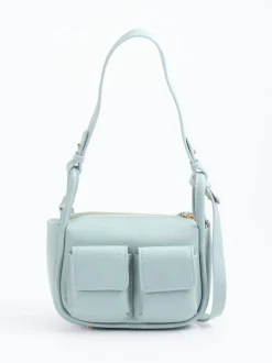 Marlon Firenze – Schultertasche aus Kalbleder Pastellblau