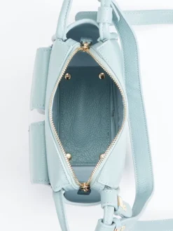 Marlon Firenze – Schultertasche aus Kalbleder Pastellblau