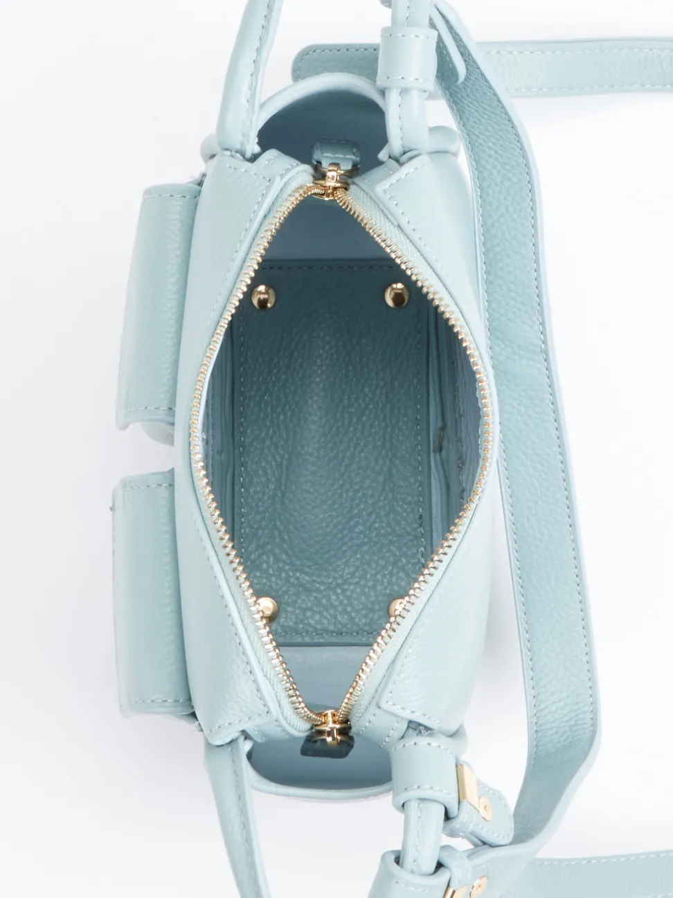Marlon Firenze – Schultertasche aus Kalbleder Pastellblau